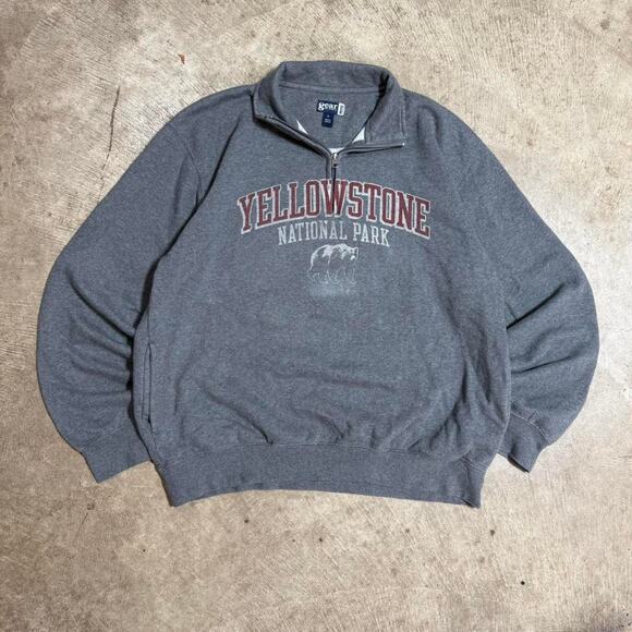 Vintage VTG Y2K 1/4 Zip Yellowstone 1/4 Zip Sweatshirt - Picture 1 of 7